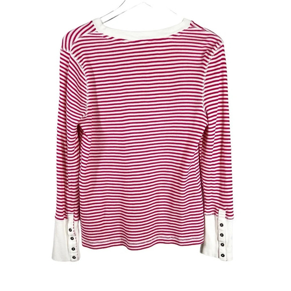 SUNDANCE Striped Thermal Long Sleeve Shirt Size Petite Large - Picture 7 of 9